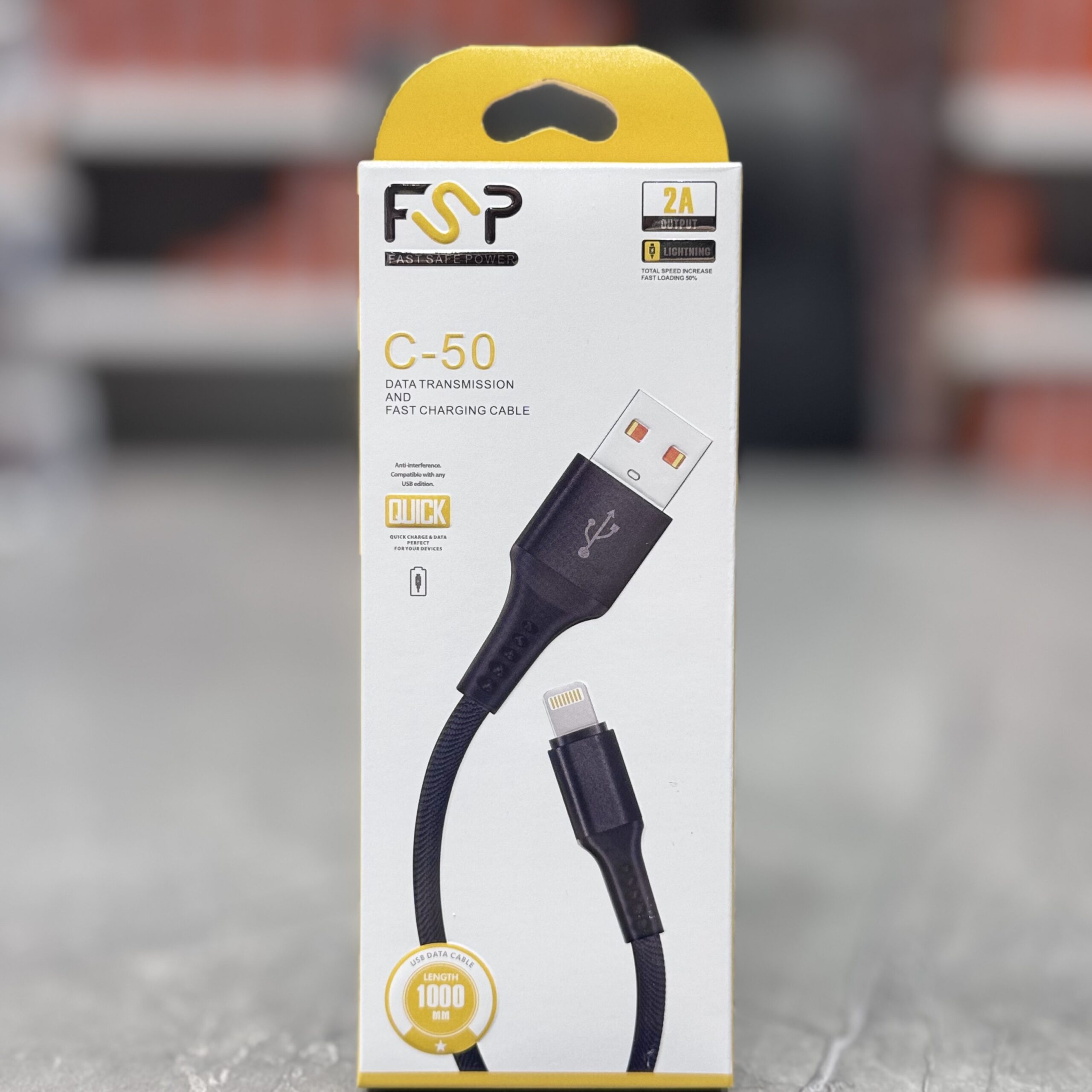 IMG_9543 کابل شارژ USB به لایتنینگ برندFSP - تصویر 1